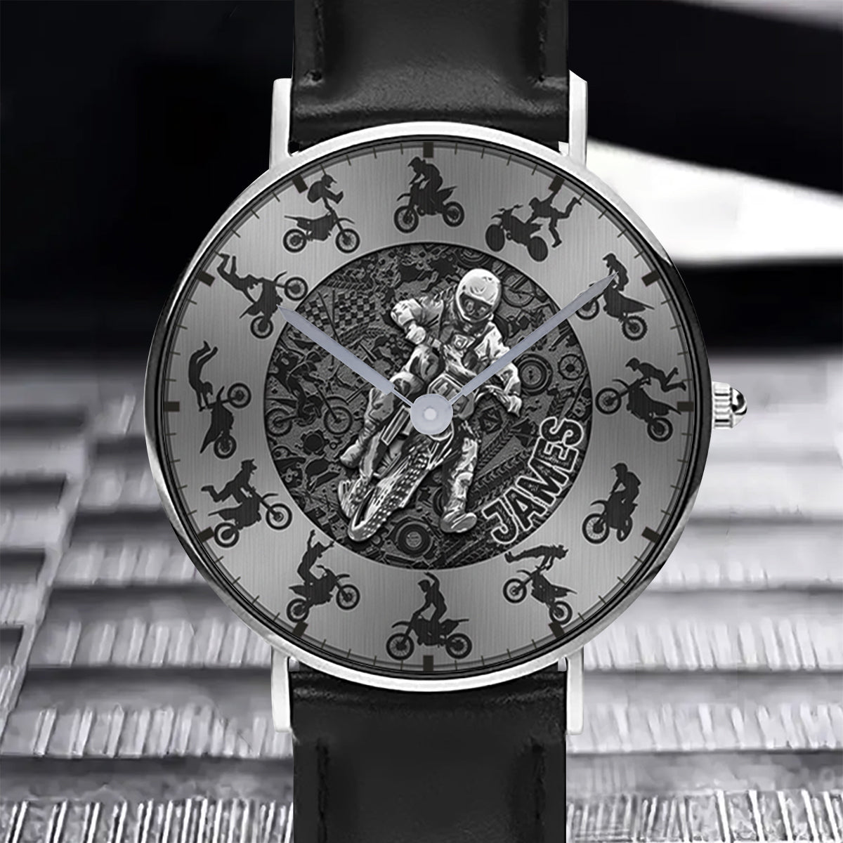 Montre moto personnalisée Cool Biker - Montre-bracelet moto cross