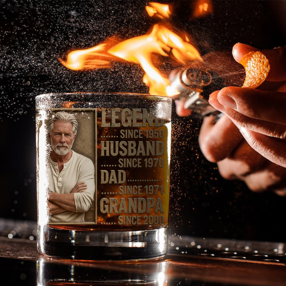 Legendärer Ehemann, Vater, Opa - Personalisierbares Whiskeyglas für Opa