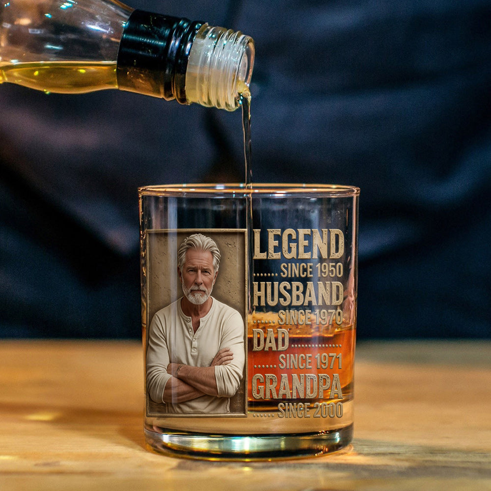 Legendärer Ehemann, Vater, Opa - Personalisierbares Whiskeyglas für Opa