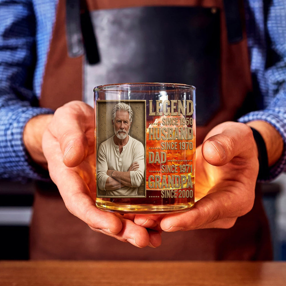 Legendärer Ehemann, Vater, Opa - Personalisierbares Whiskeyglas für Opa