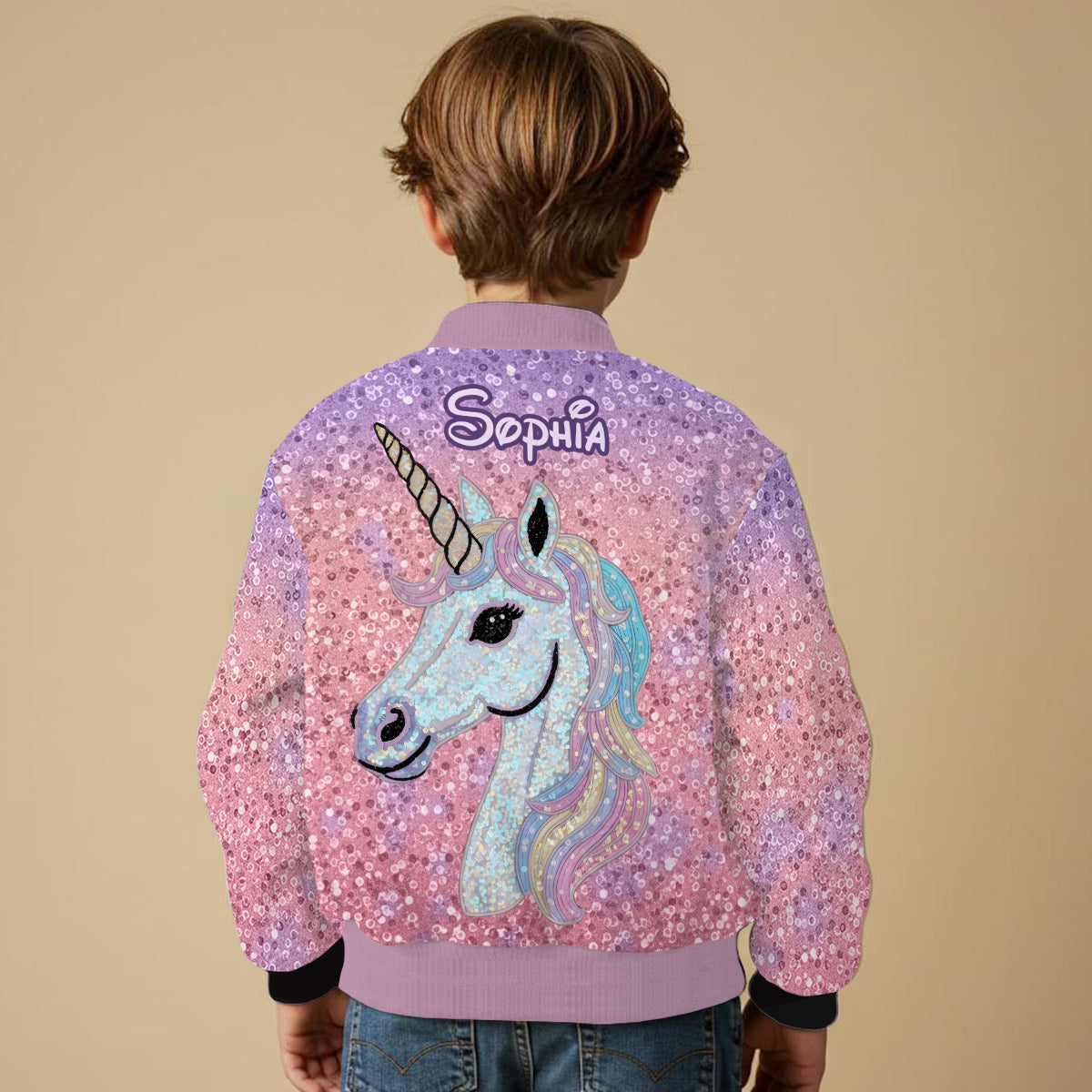 Beautiful Unicorn Gift For Girl - Personalized Kid Varsity Jacket