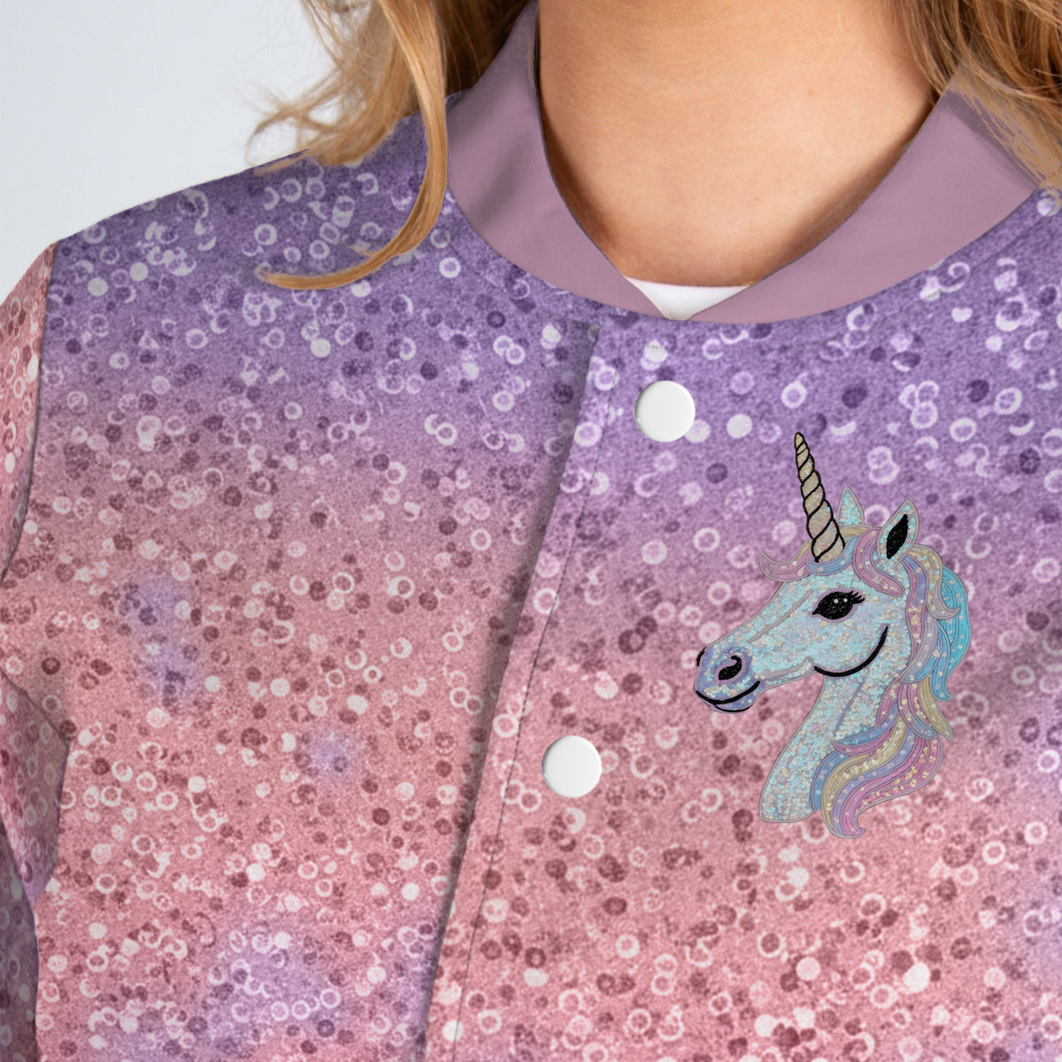 Beautiful Unicorn Gift For Girl - Personalized Kid Varsity Jacket