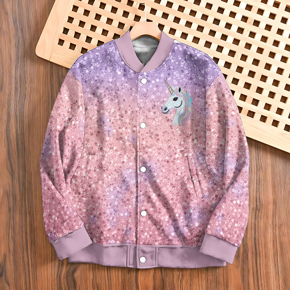 Beautiful Unicorn Gift For Girl - Personalized Kid Varsity Jacket