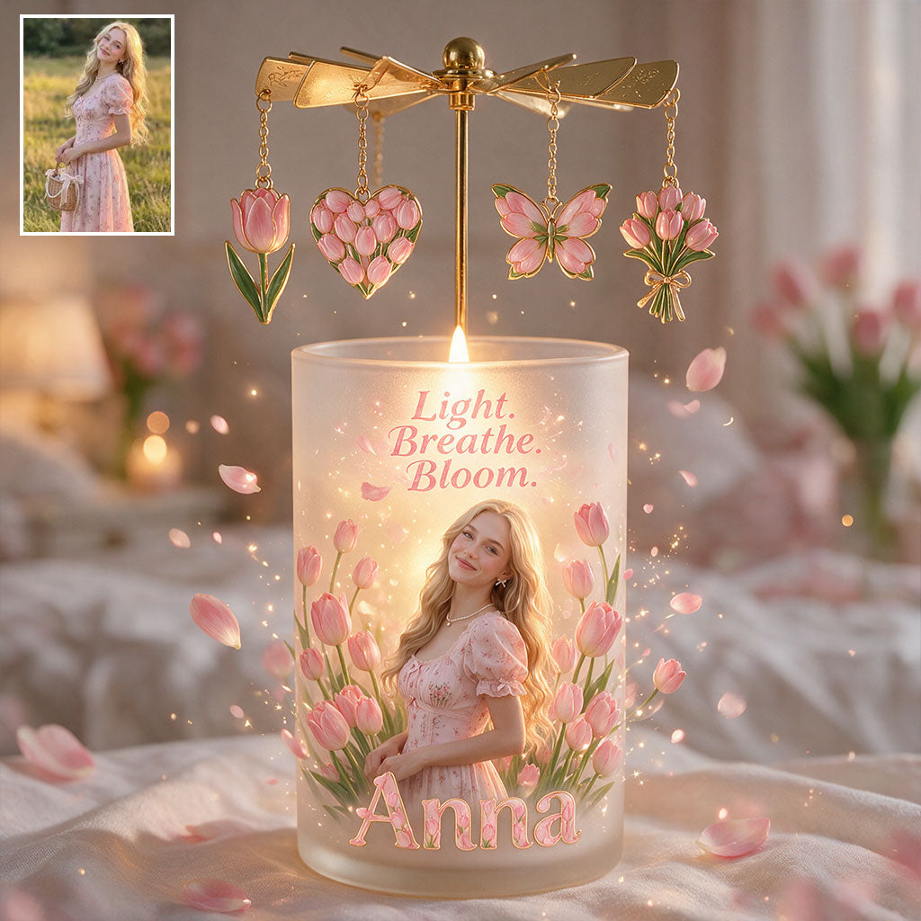 Light Breathe Bloom - Personalized Self Love Spinning Candle Holder