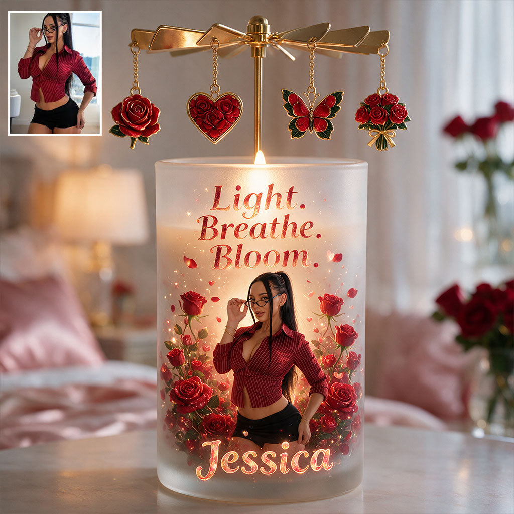 Light Breathe Bloom - Personalized Self Love Spinning Candle Holder