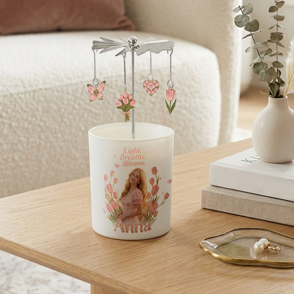 Light Breathe Bloom - Personalized Self Love Spinning Candle Holder