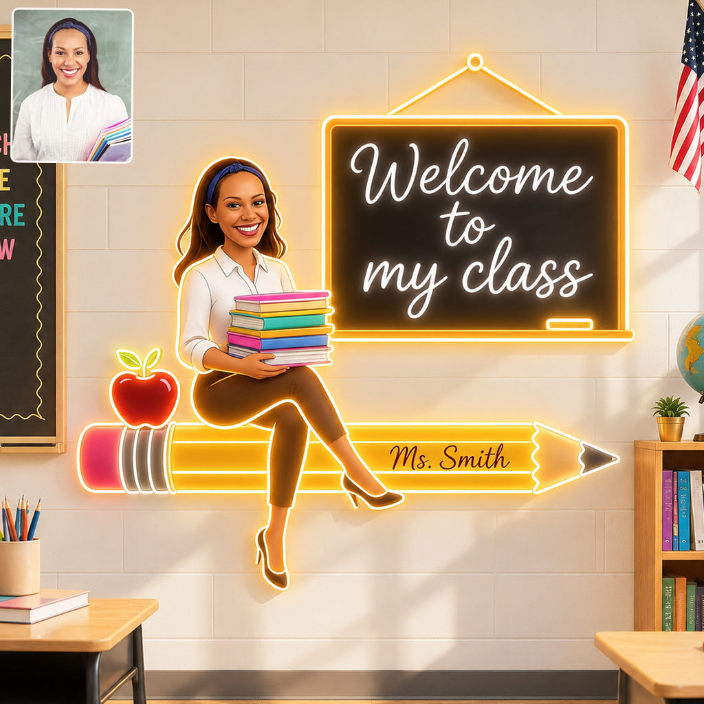 Back To School Gift, Teacher Gift Idea - Personalized Teacher Neon LED Light Sign