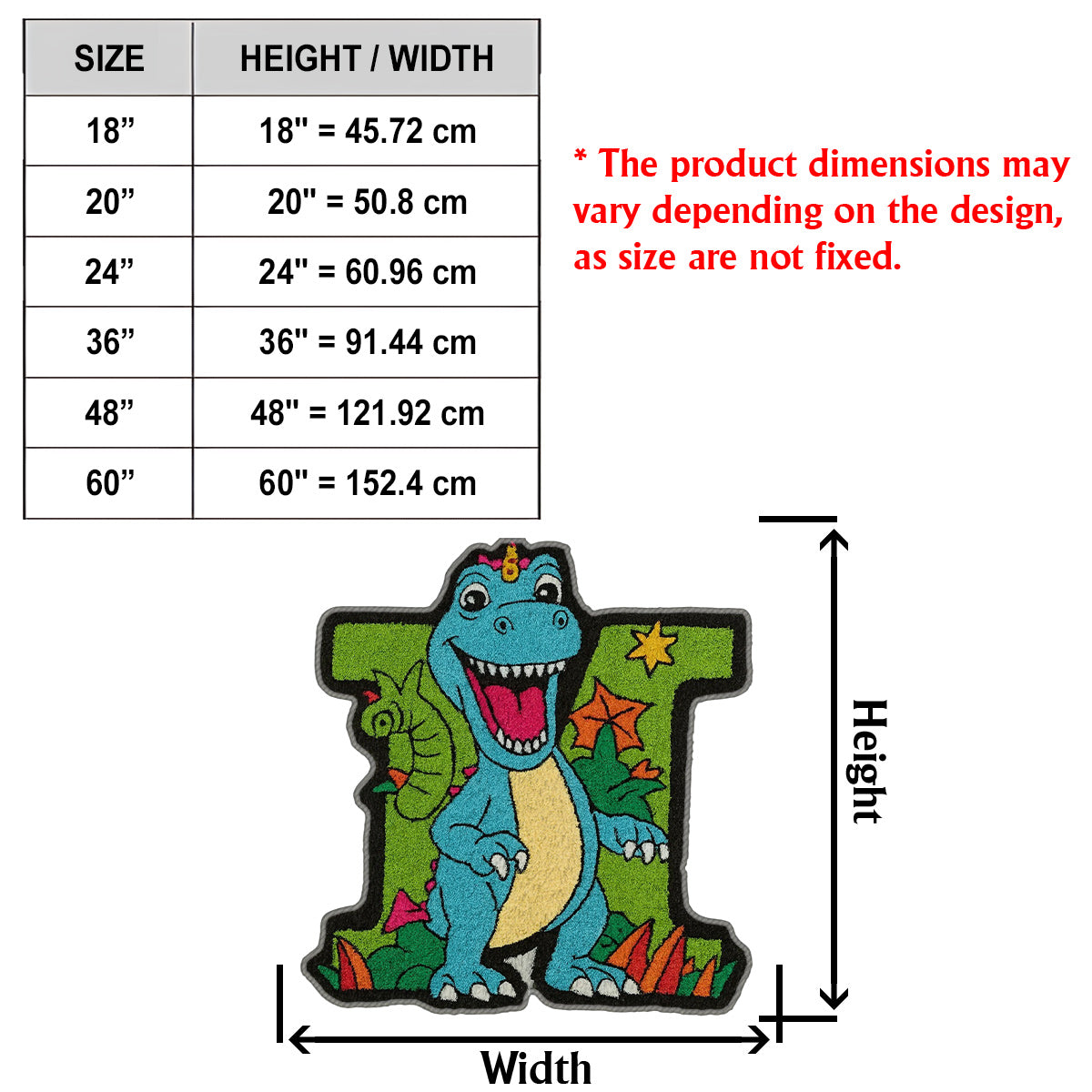 Dinosaur Initial Name Letter Perfect Gift For Kids - Personalized Kid Non-Slip Tufted Rug