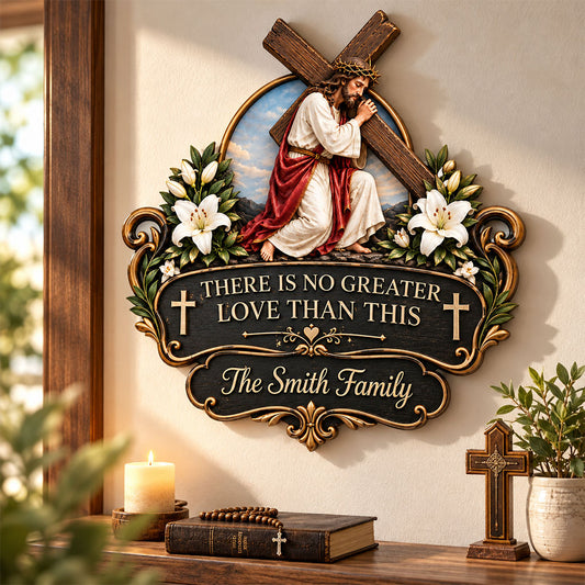 Es gibt keine größere Liebe als diese - Personalisierte Christliche 3D-gedruckte Metalltafel