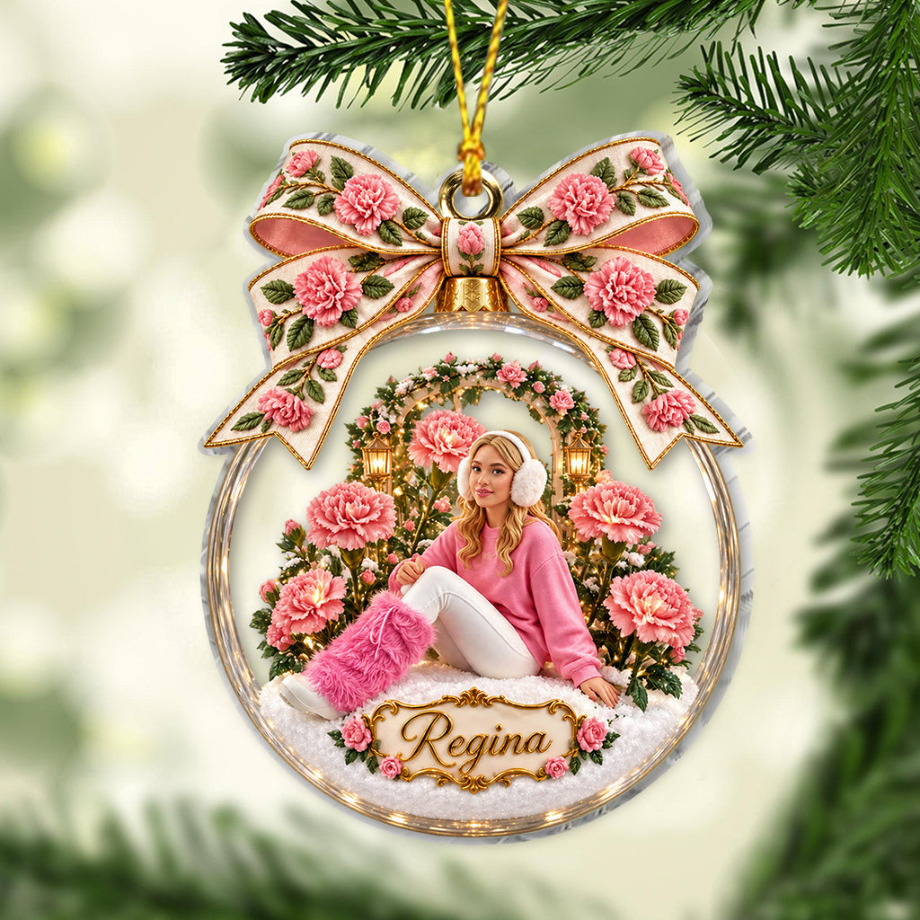 Cadeau de Noël Fleurs de Naissance - Ornement Personnalisé d'Amour de Soi
