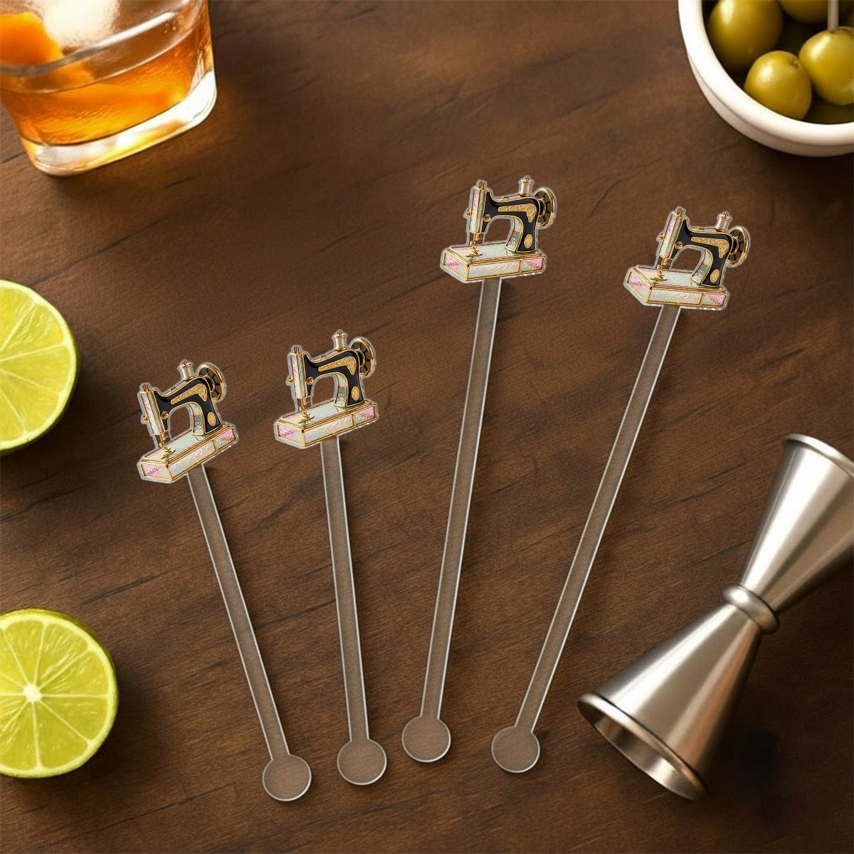 Juste une fille qui aime coudre - Mug personnalisé avec ensemble de couture et agitateurs en acrylique