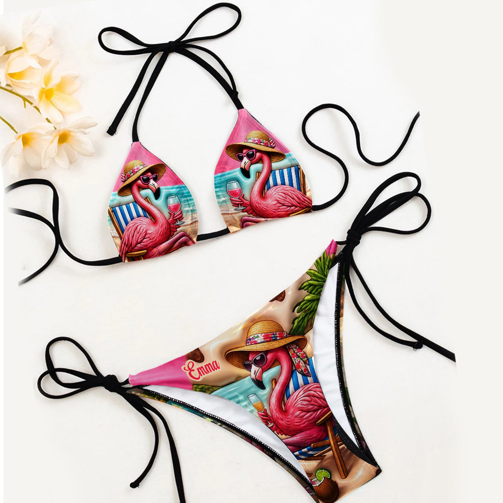 Love Flamingo - Personalisierter Flamingo Dreieck-Bikini