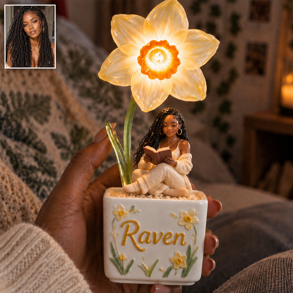 Bloom Within - Personalized Book LED Light Ceramic Pot