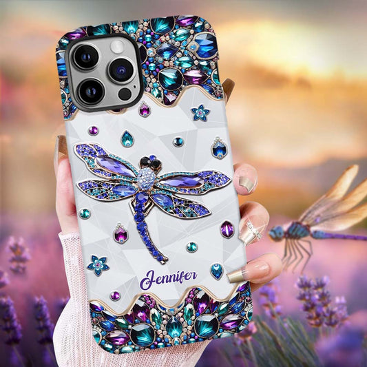 Coque de téléphone personnalisée avec motif libellule « Love Dragonfly »