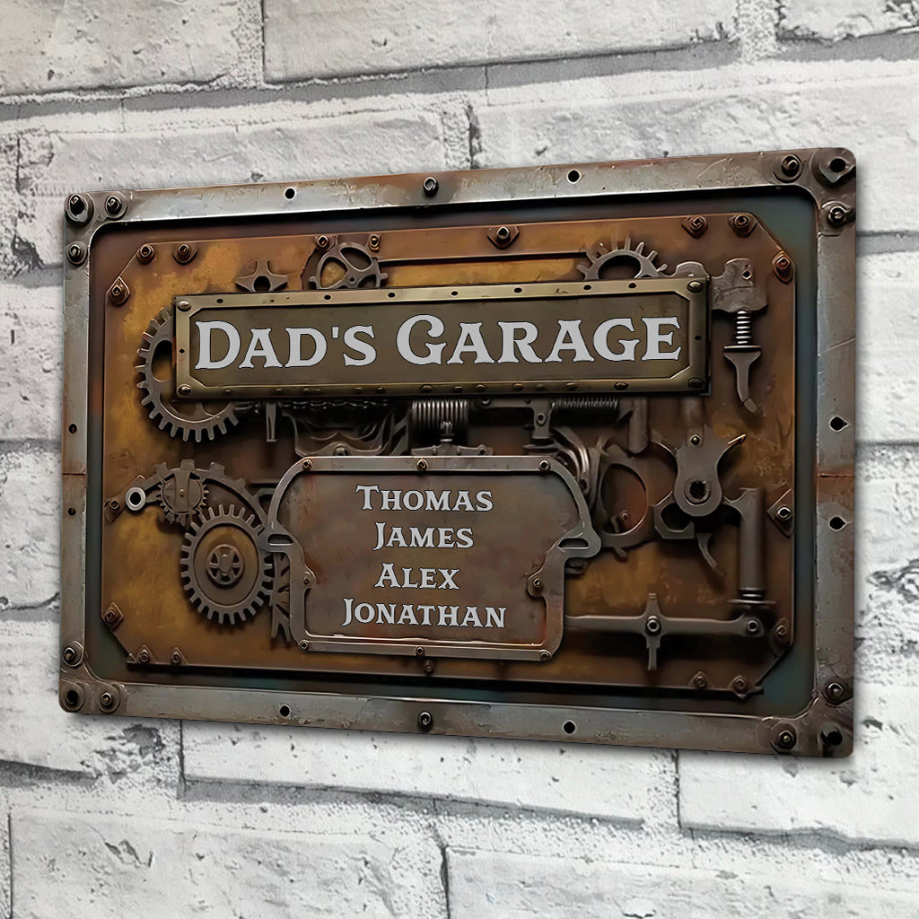 Dad's Garage - Personalized Father Rectangle Metal Sign