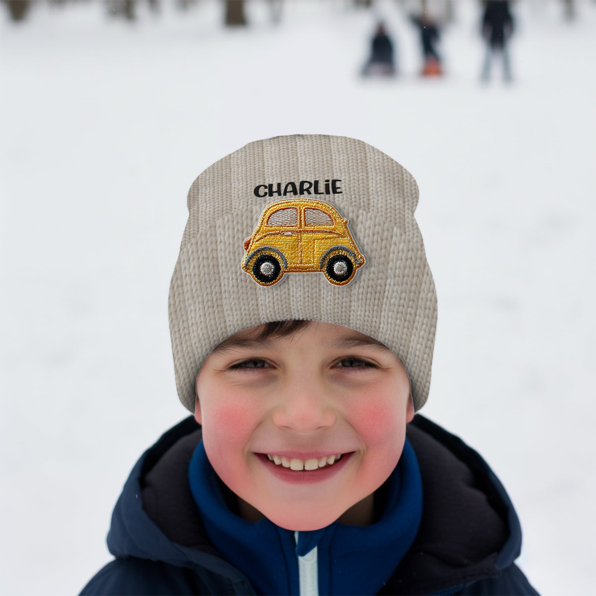 Love Cars - Personalized Kid Beanie Hat With Patches