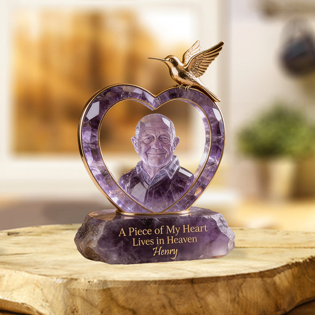 A Piece Of My Heart Lives In Heart - Personalized Memorial Custom Shaped Acrylic Plaque