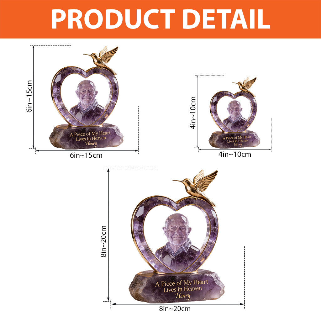 A Piece Of My Heart Lives In Heart - Personalized Memorial Custom Shaped Acrylic Plaque