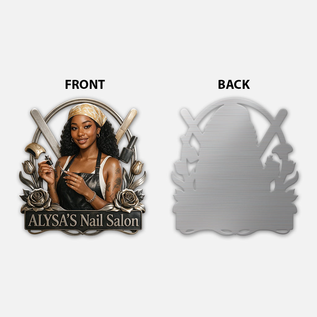 Nail Tech Wall Decor - Personalized Nail Salon 3D Printed Cut Metal Sign