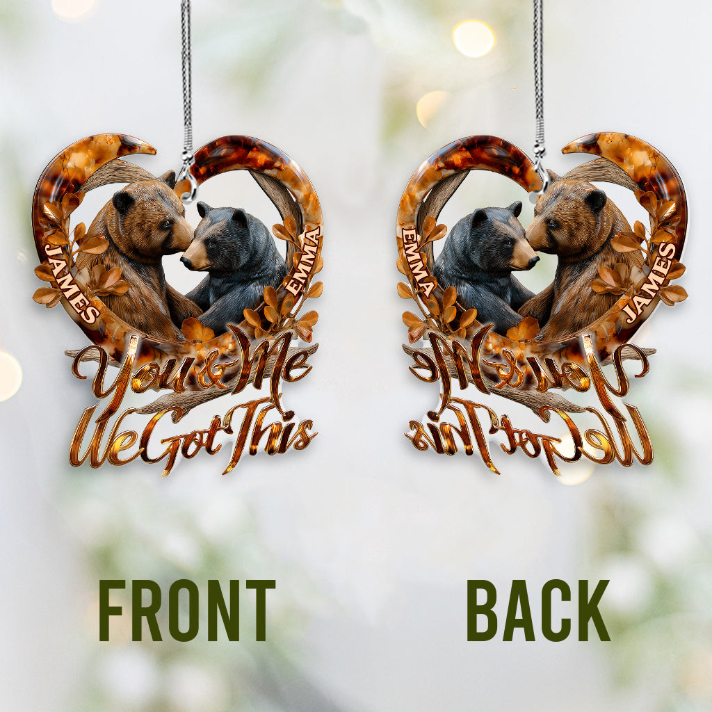 Together Forever - Personalized Hunting Transparent Car Ornament