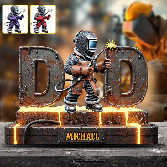 Gift For Welder Man, Dad, Grandpa - Personalized Welder Custom Shaped Acrylic Plaque