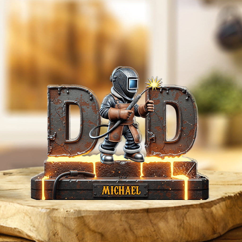 Gift For Welder Man, Dad, Grandpa - Personalized Welder Custom Shaped Acrylic Plaque
