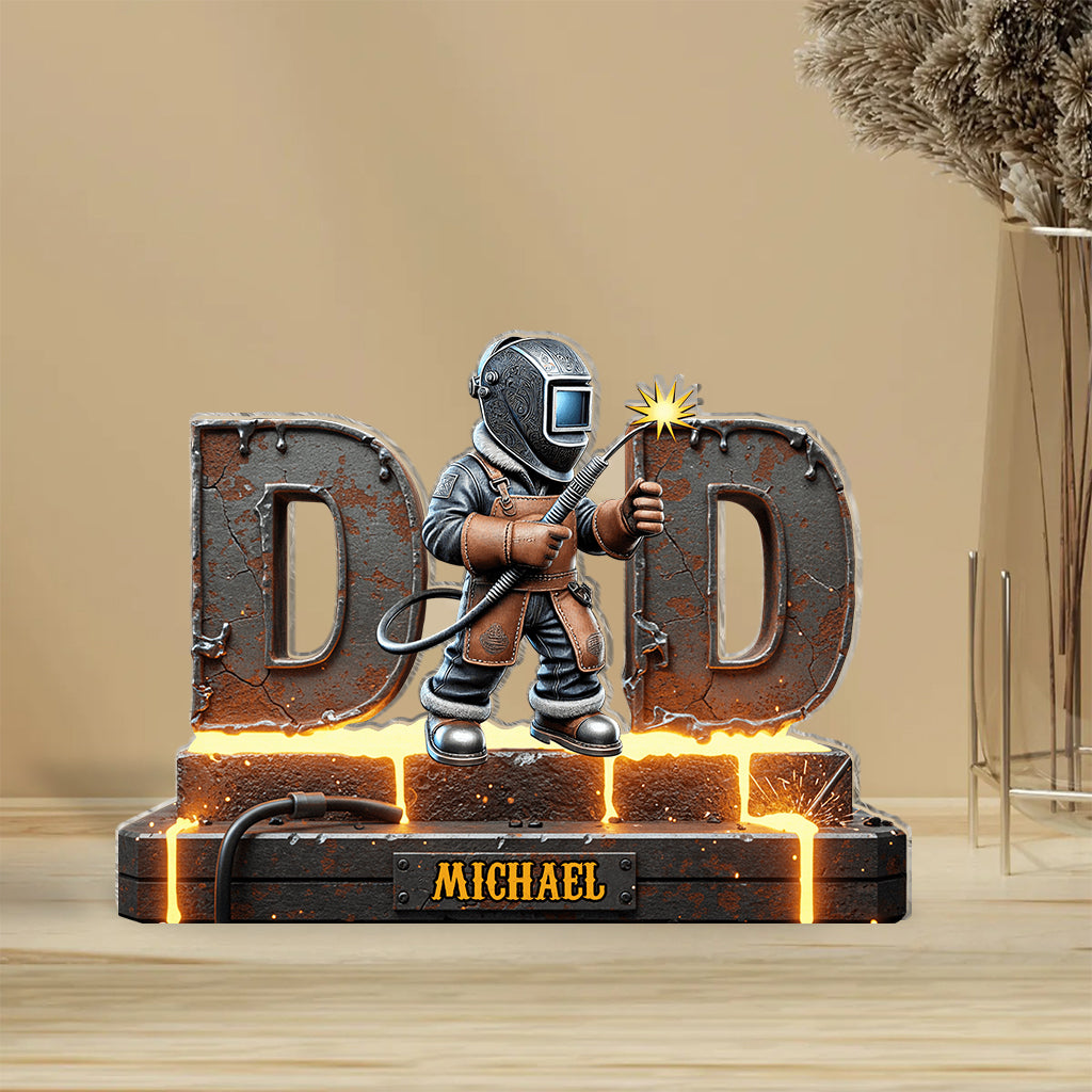 Gift For Welder Man, Dad, Grandpa - Personalized Welder Custom Shaped Acrylic Plaque