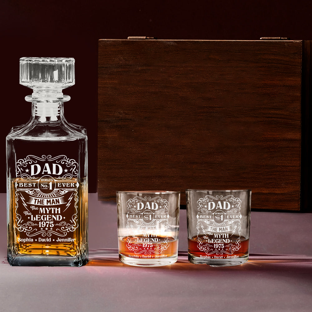 The Man The Myth The Legend - Personalized Father Whiskey Decanter Set