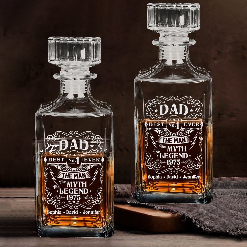 The Man The Myth The Legend - Personalized Father Whiskey Decanter Set