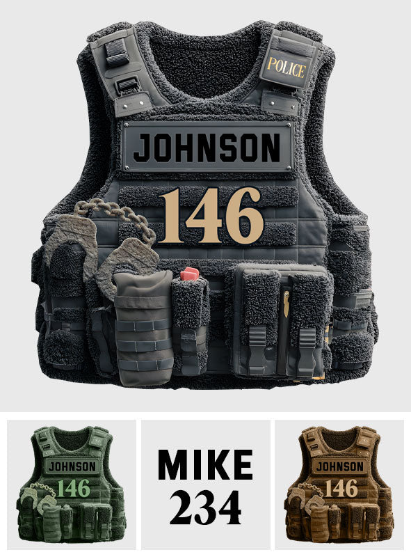 Bulletproof Police Vest - Personalized Police Officer Non-Slip Tufted Rug