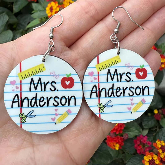 Back To School - Personalized Teacher Earrings