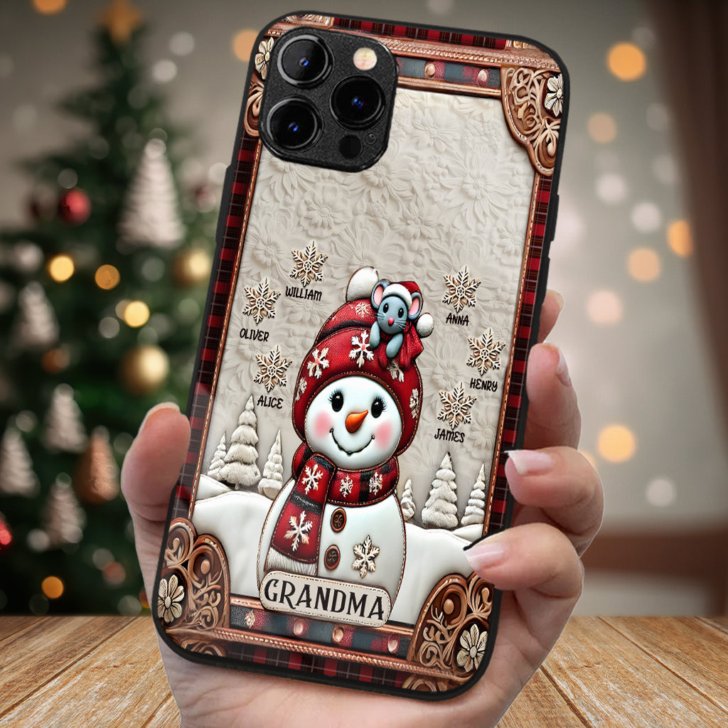 Grandma Snowman Christmas - Personalized Grandma Phone Case