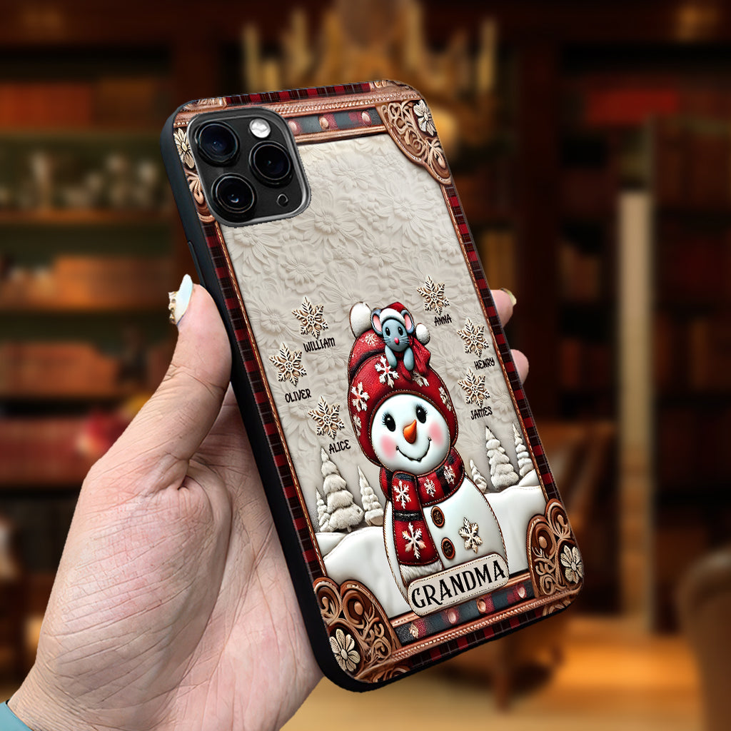 Grandma Snowman Christmas - Personalized Grandma Phone Case