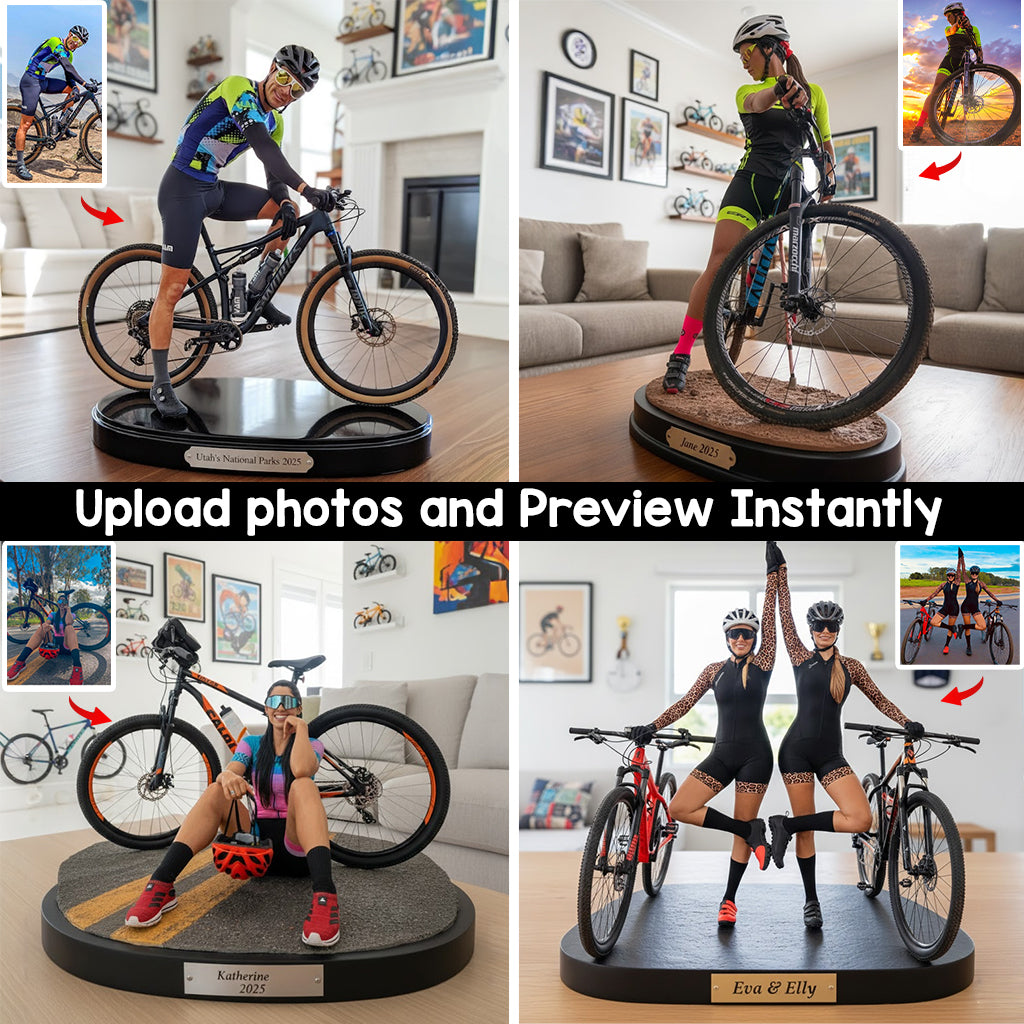 Individuelle Fotogestaltung – Personalisierte Acrylplakette in Sonderform für Radsportbegeisterte