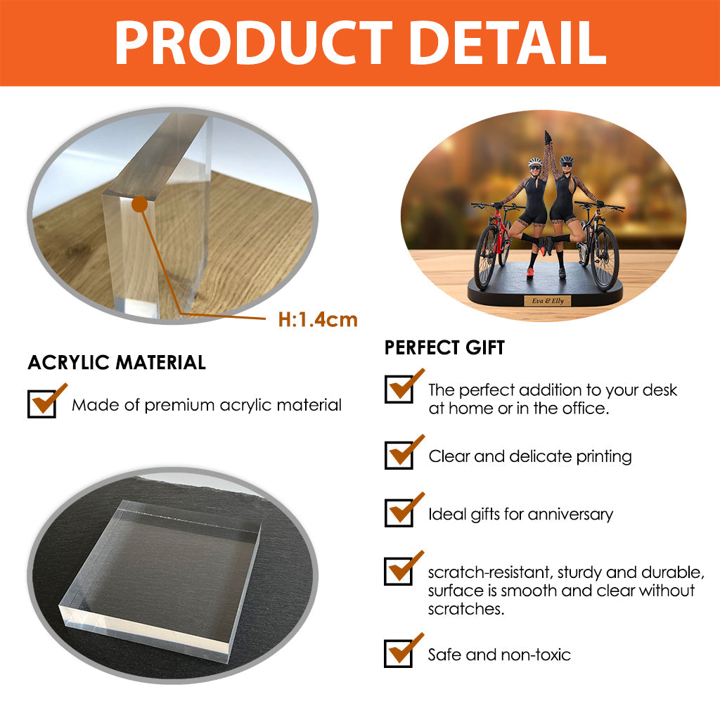 Individuelle Fotogestaltung – Personalisierte Acrylplakette in Sonderform für Radsportbegeisterte