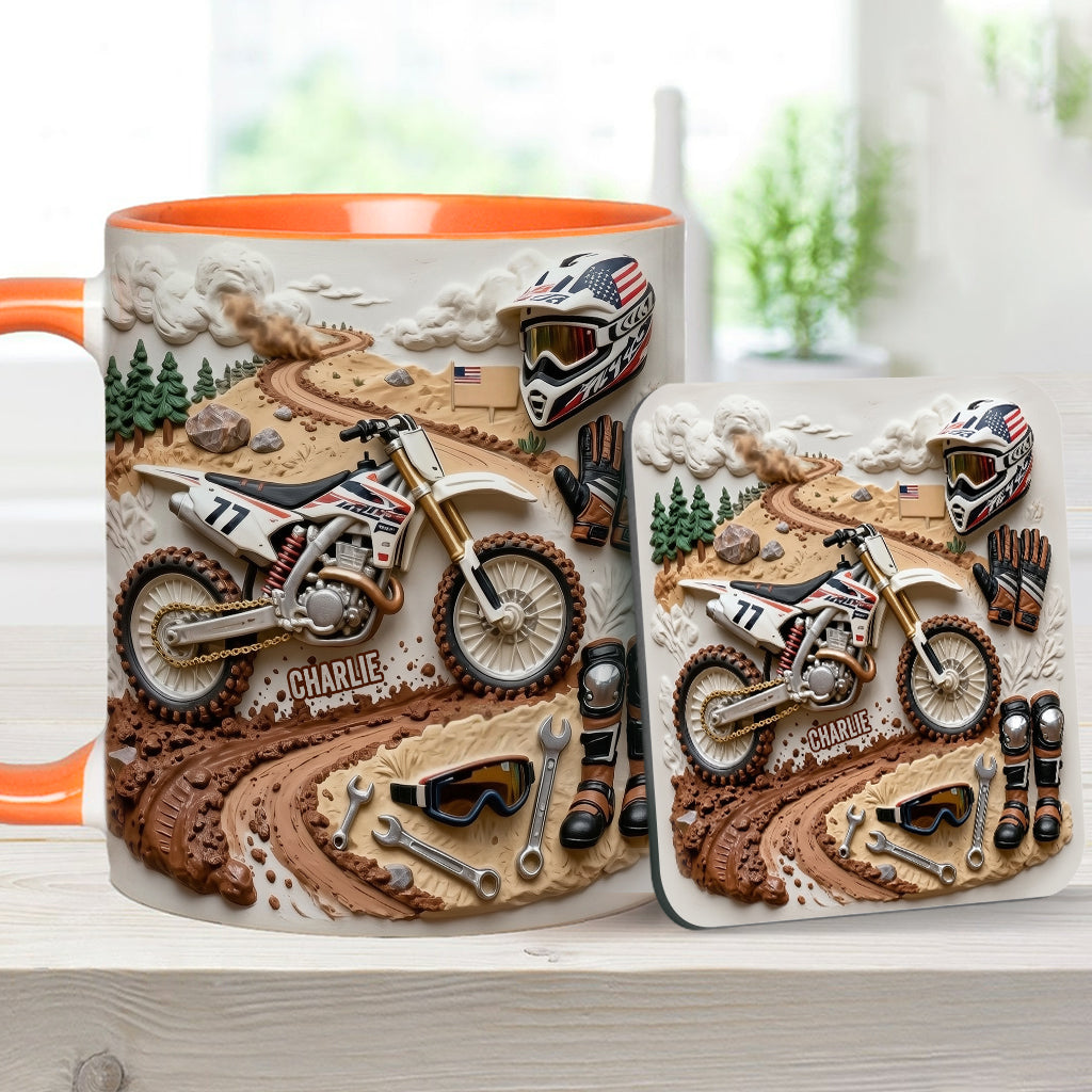 Cooles Dirtbike, Motocross – Personalisierter Dirtbike-Becher & Untersetzer