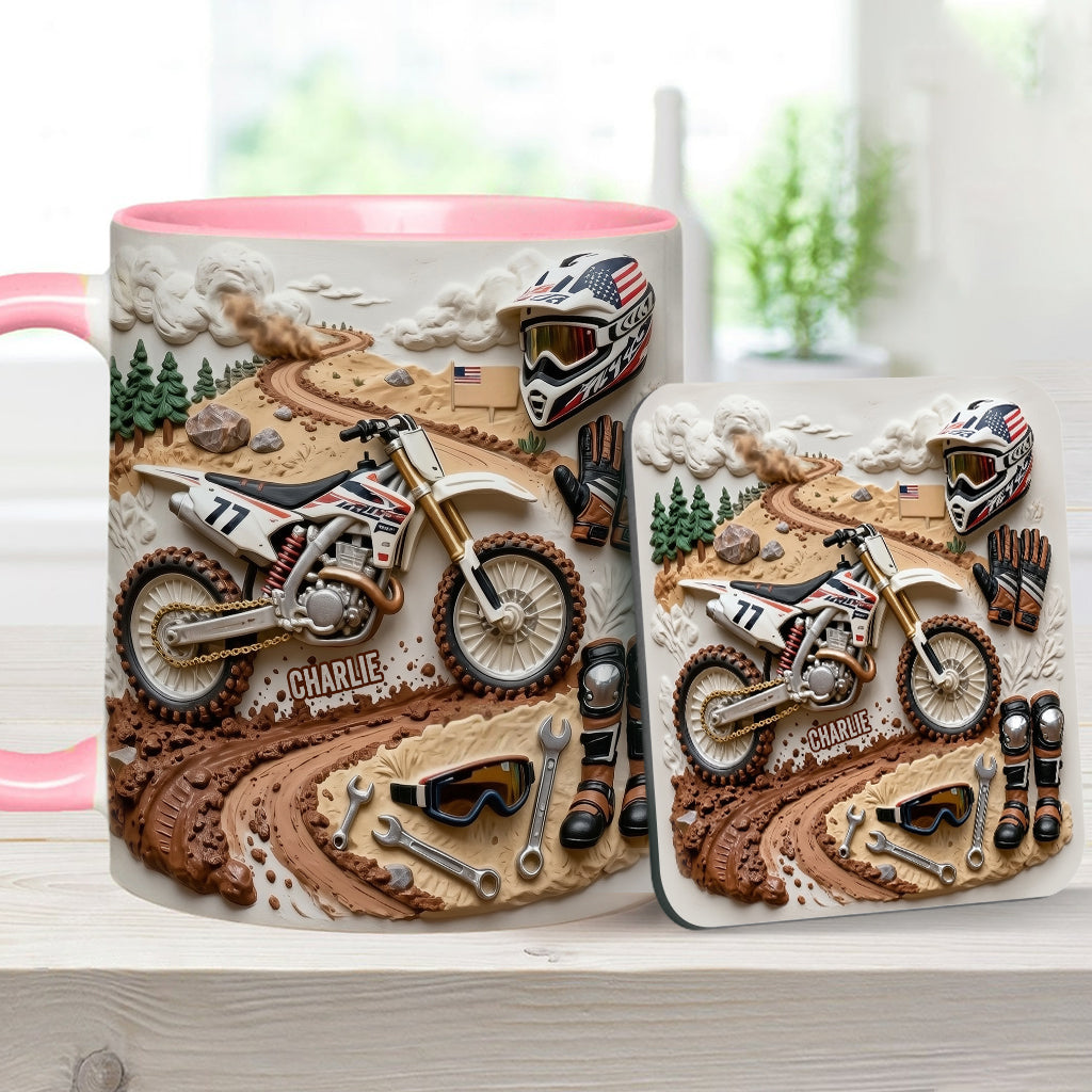 Cooles Dirtbike, Motocross – Personalisierter Dirtbike-Becher & Untersetzer