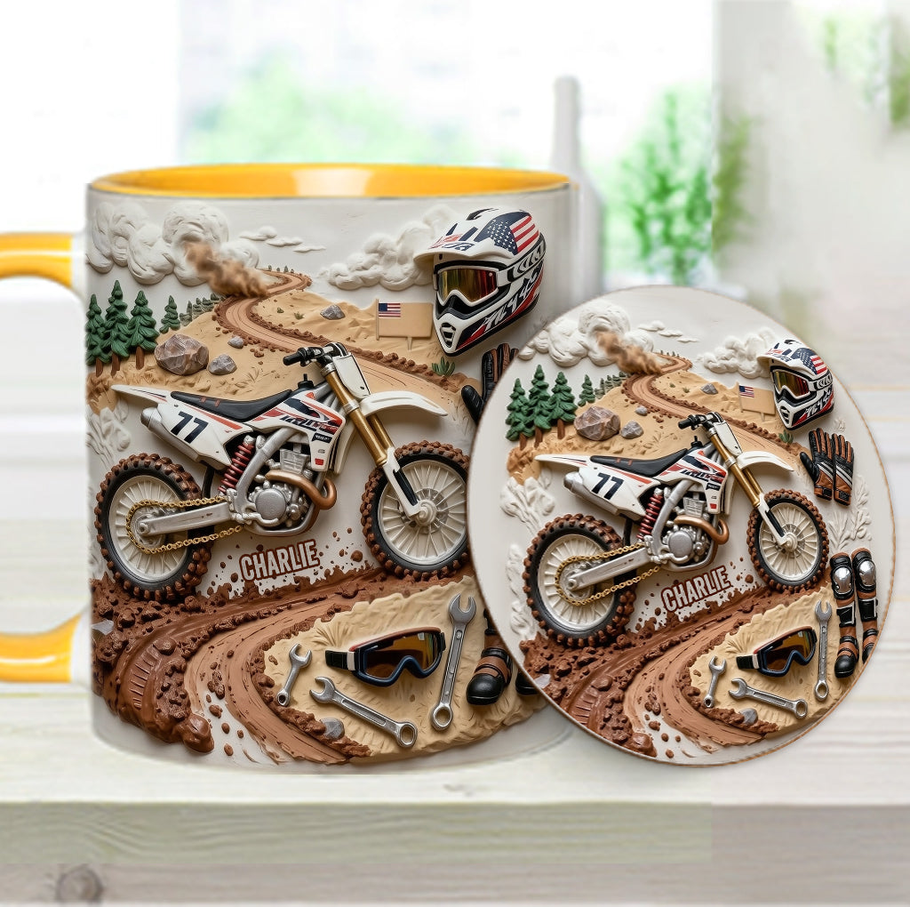 Cooles Dirtbike, Motocross – Personalisierter Dirtbike-Becher & Untersetzer