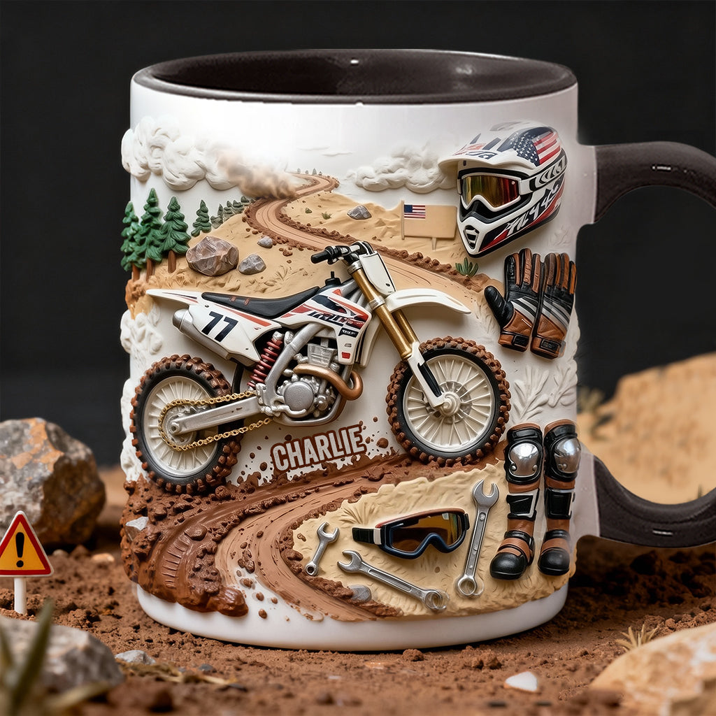 Cooles Dirtbike, Motocross – Personalisierter Dirtbike-Becher & Untersetzer