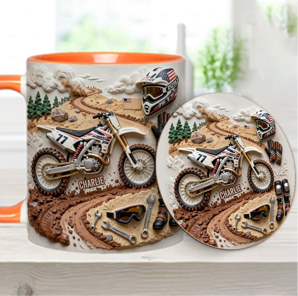 Cooles Dirtbike, Motocross – Personalisierter Dirtbike-Becher & Untersetzer