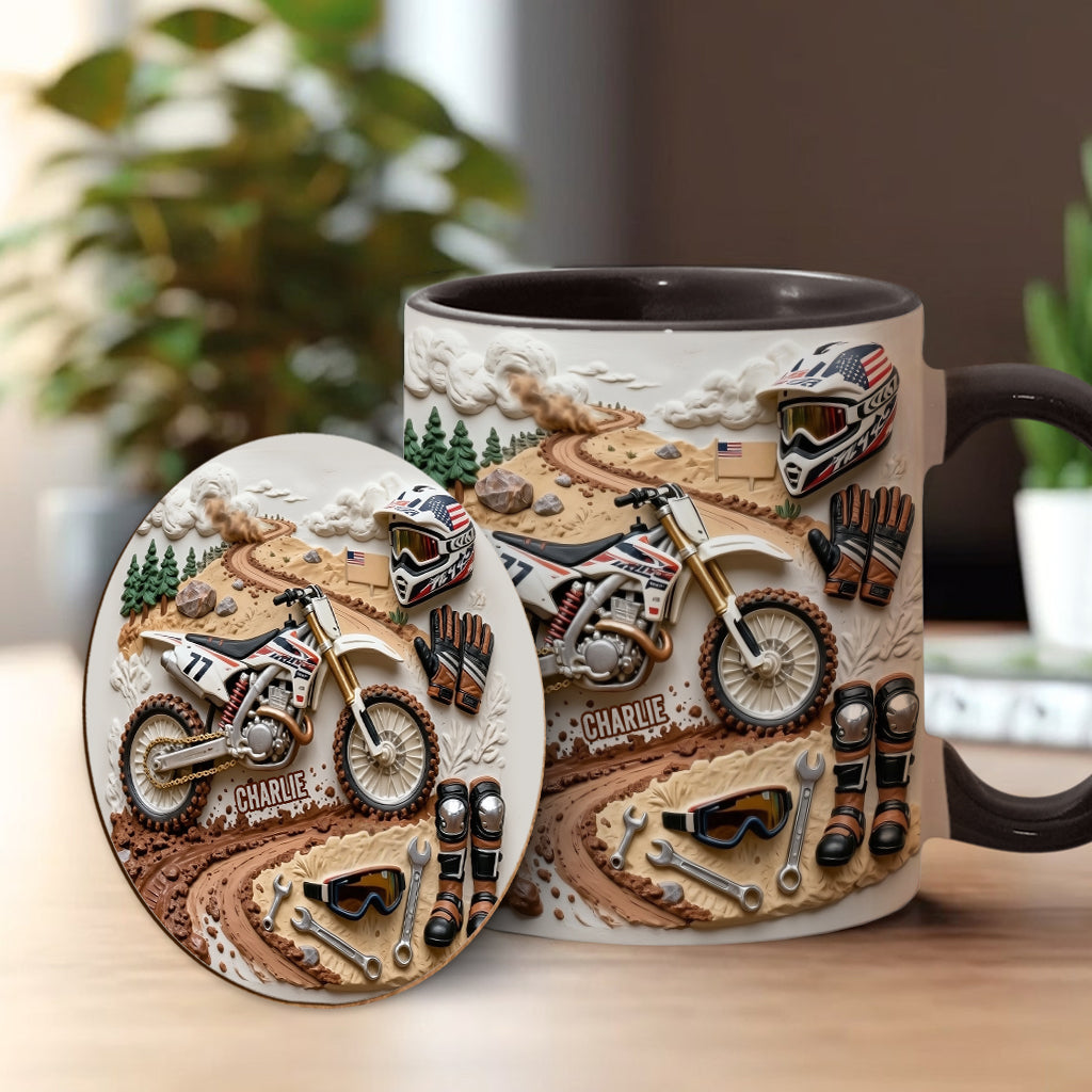 Cooles Dirtbike, Motocross – Personalisierter Dirtbike-Becher & Untersetzer