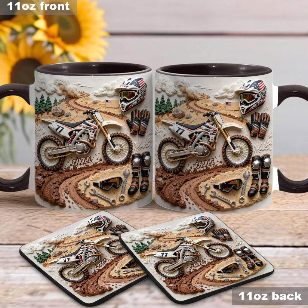Cooles Dirtbike, Motocross – Personalisierter Dirtbike-Becher & Untersetzer