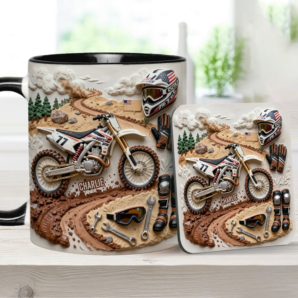 Cooles Dirtbike, Motocross – Personalisierter Dirtbike-Becher & Untersetzer