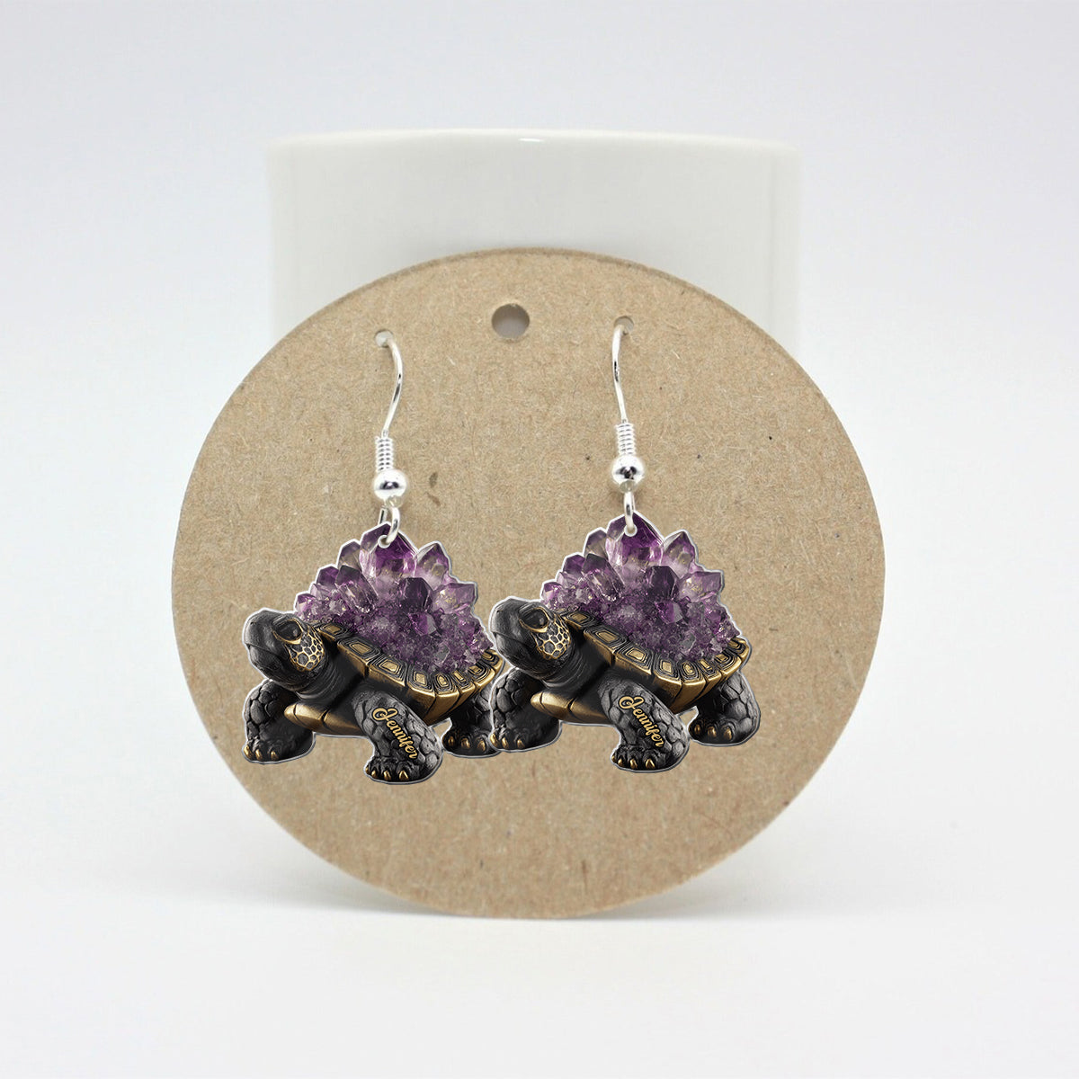 Amethyst/ Rose Quartz/ Ruby/... Style Turtle - Personalized Turtle Earrings