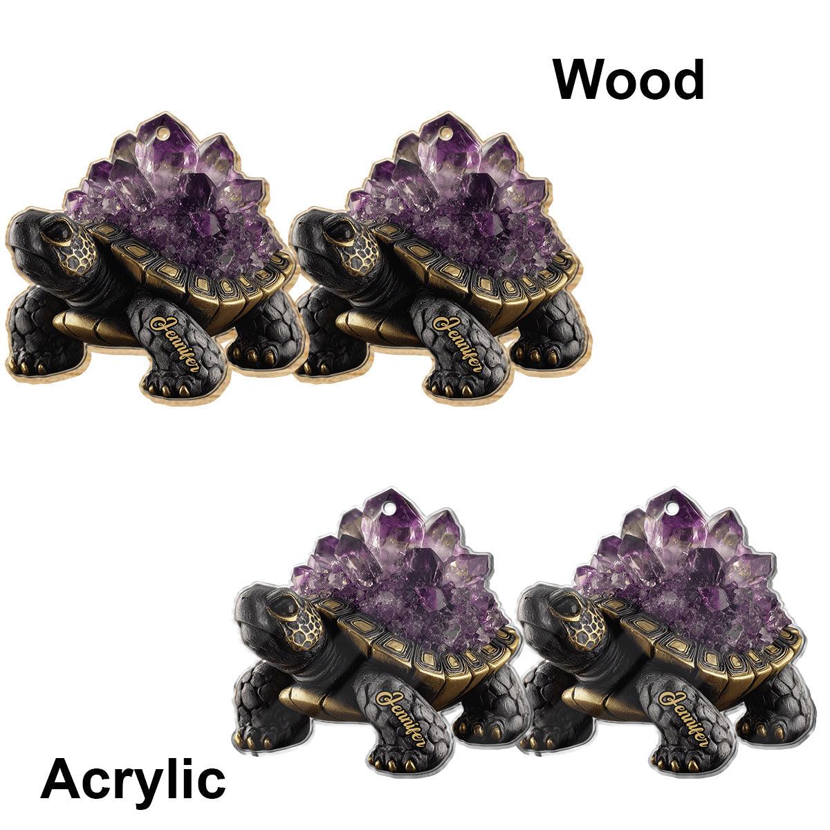 Amethyst/ Rose Quartz/ Ruby/... Style Turtle - Personalized Turtle Earrings