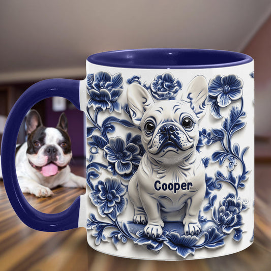 Cute French Bulldog Frenchie - Personalized Dog Accent Mug