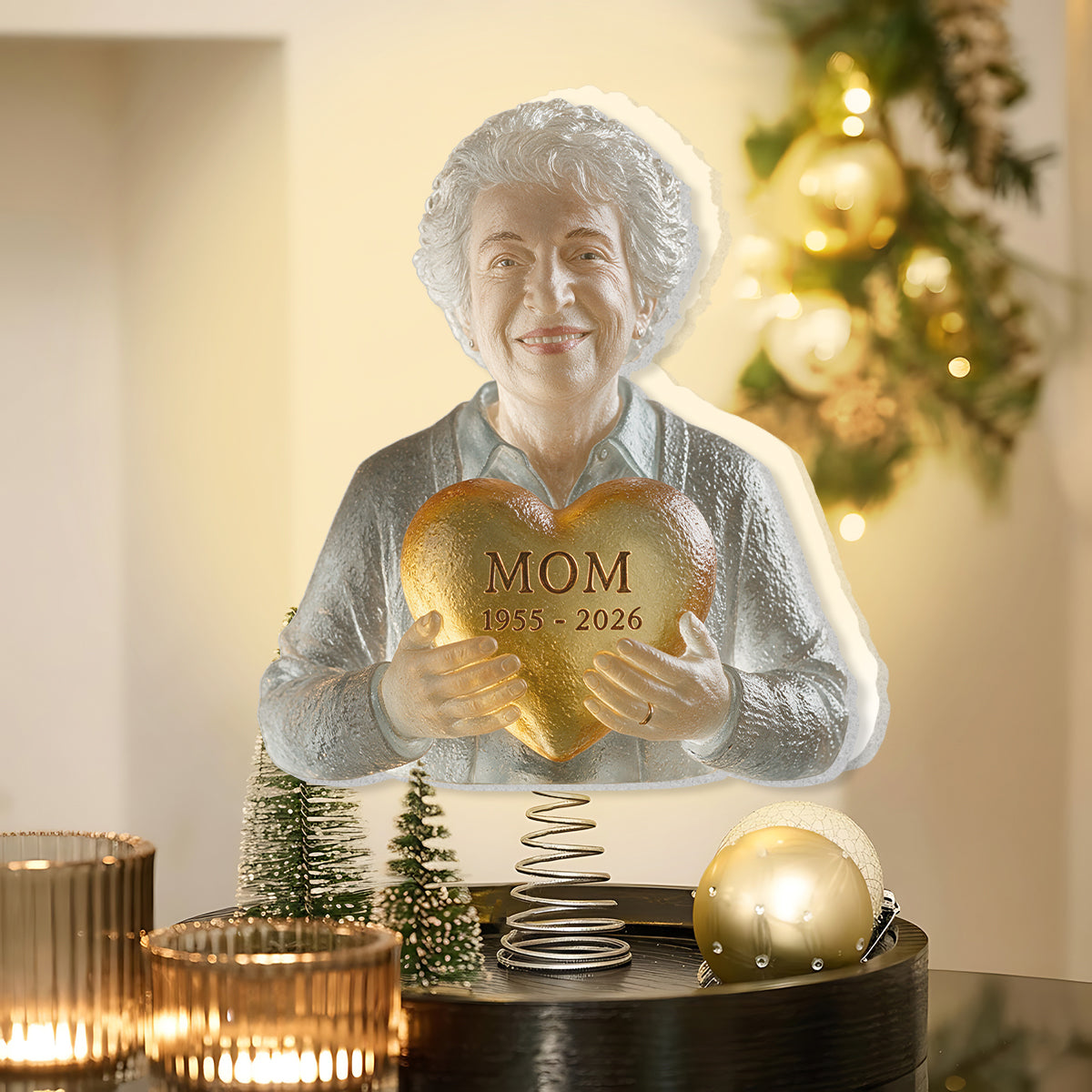 Rest In Peace - Personalized Memorial LED Light Tree Topper