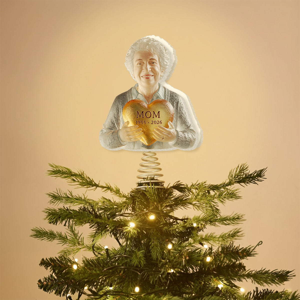 Rest In Peace - Personalized Memorial LED Light Tree Topper
