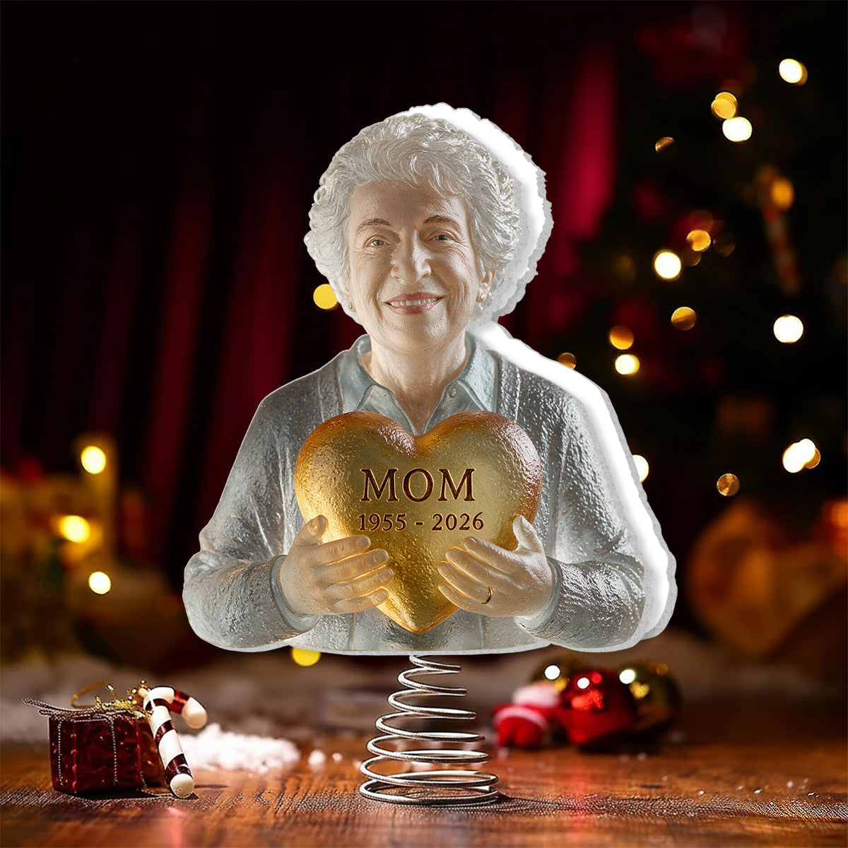 Rest In Peace - Personalized Memorial LED Light Tree Topper