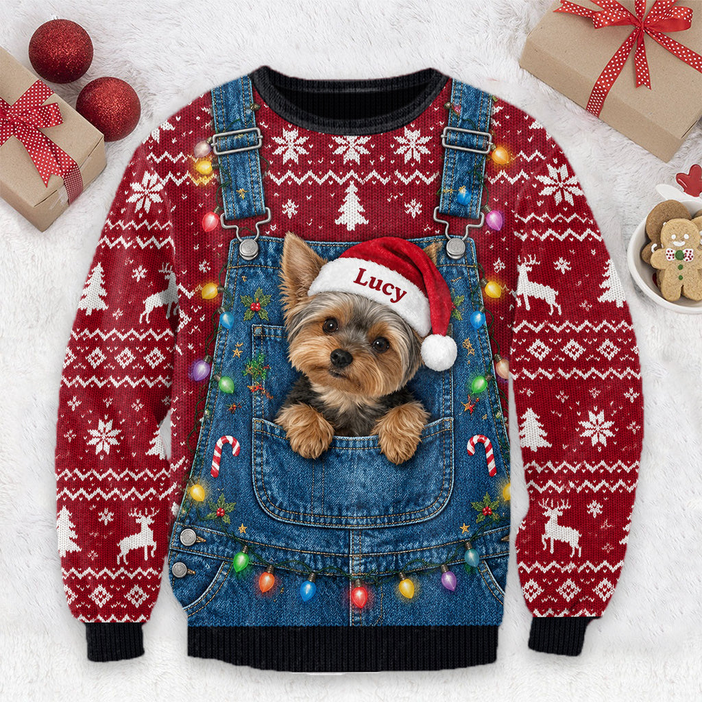 Cute Dog Christmas - Personalized Dog Ugly Sweater